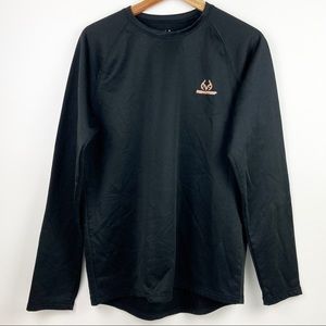 Realtree Pullover Crewneck Sweater Black Small Logo Men's Size Medium Polyester